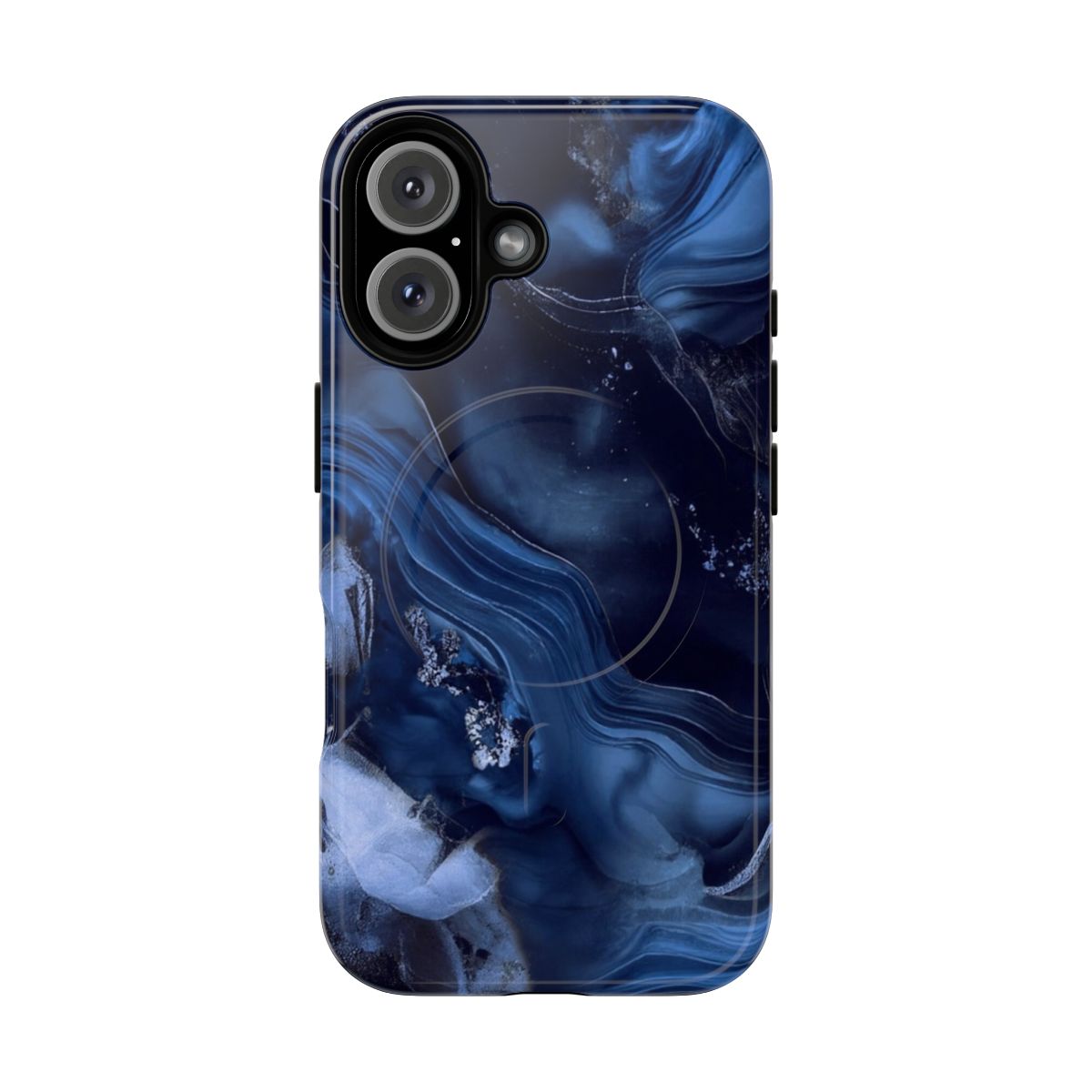 Midnight blue marble design protective phone case