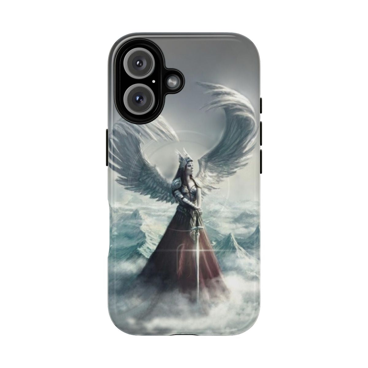 Valkyrie-inspired magnetic tough phone case with Norse mythology and pagan artwork