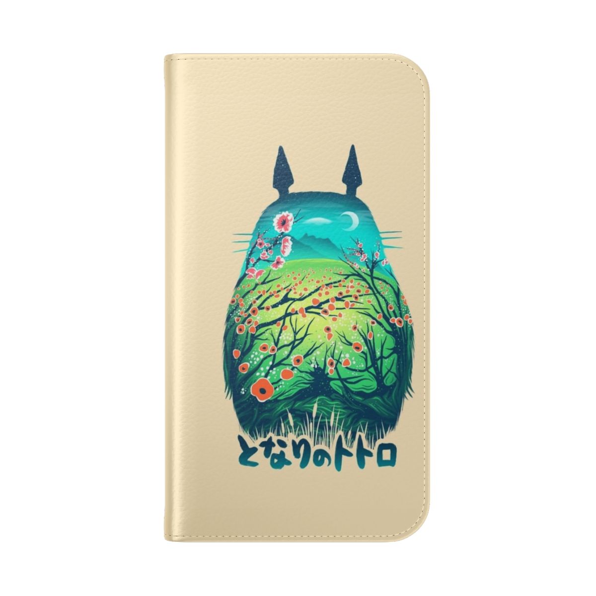 Flip cover phone case with an anime, manga, and fantasy inspired design - Folded Back