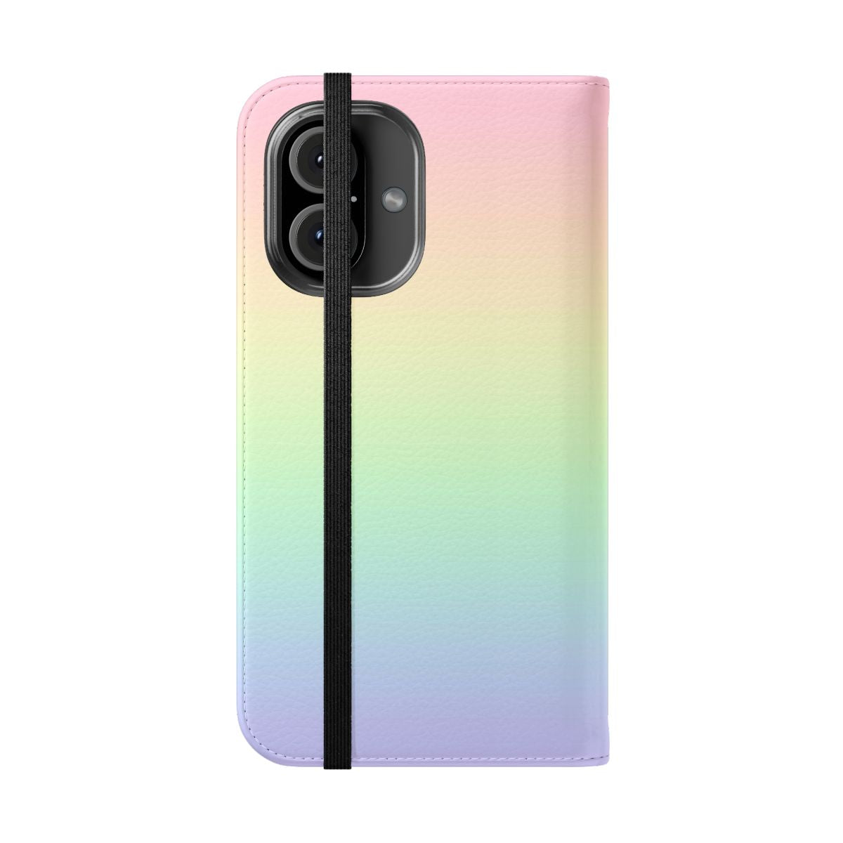 Pastel ombre phone case with a vibrant rainbow design - Folded Front