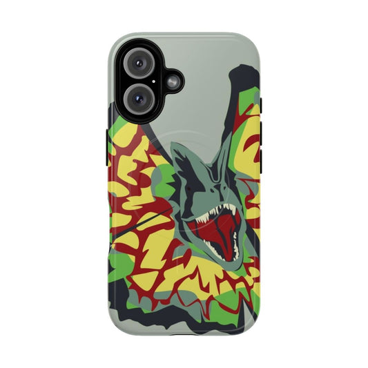 Dilophosaurus Magnetic Tough Phone Case with Jurassic-Inspired Graphic Design