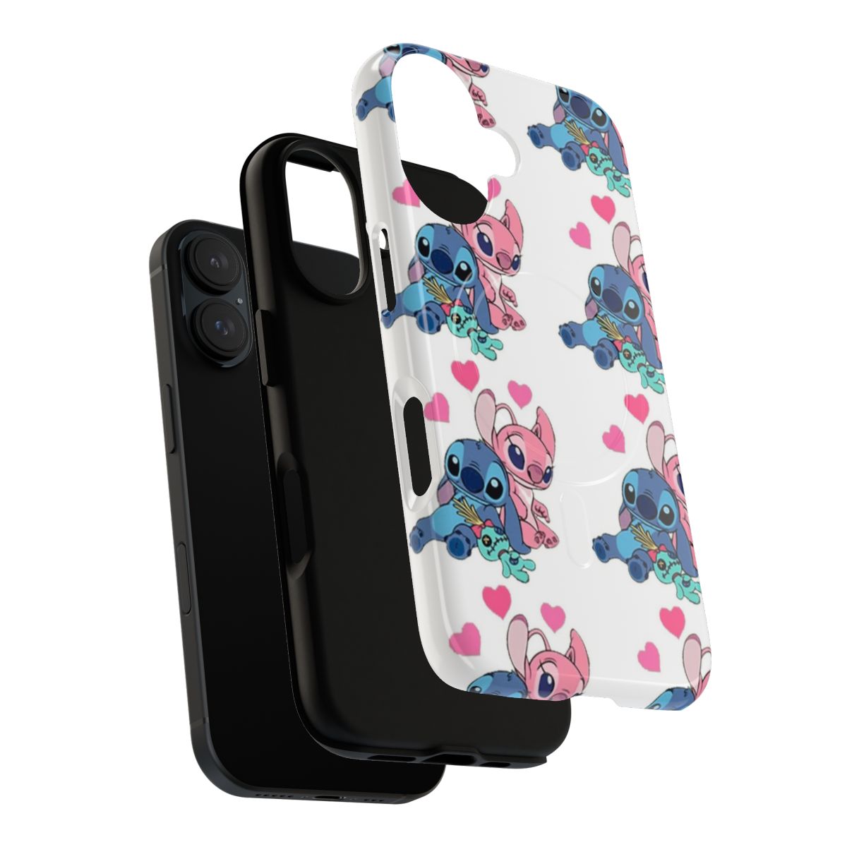 Lilo and Stitch-themed phone case with floral design - Layers