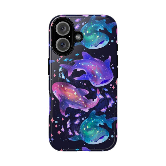 Cosmic-themed whale shark design on a tough, magnetic phone case