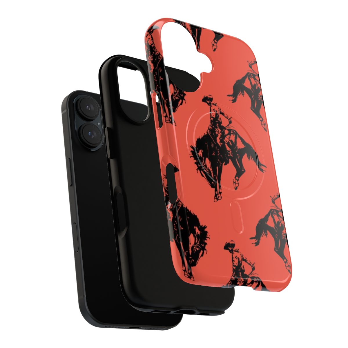 Cowboy-themed magnetic phone case with a tough, durable design - Layers