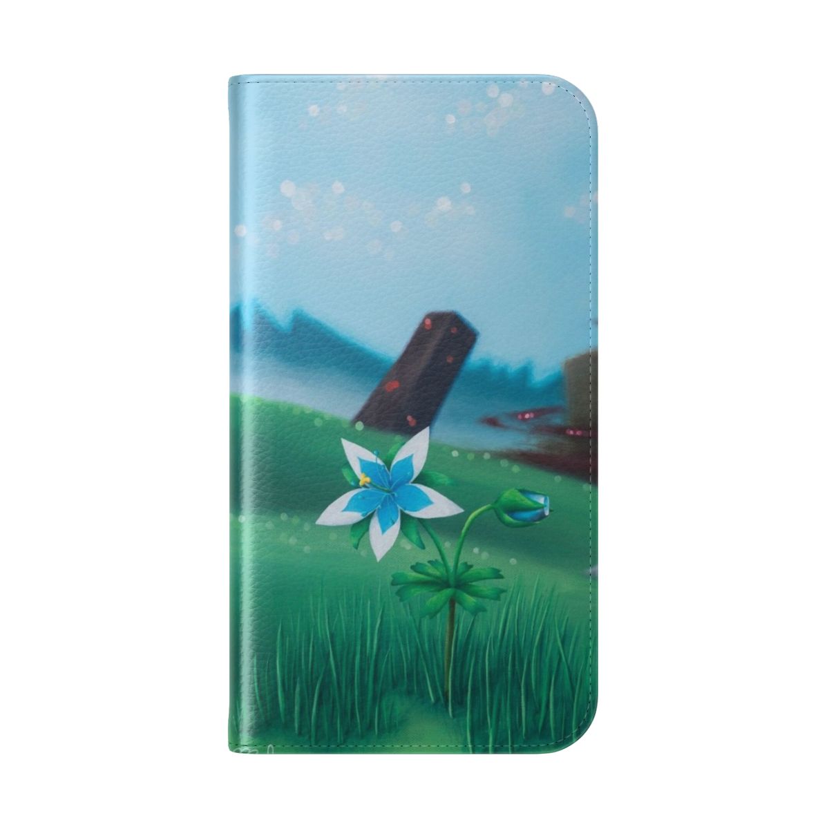 Acrylic flip phone case with a unique 'Silent Princess' design - Folded Back