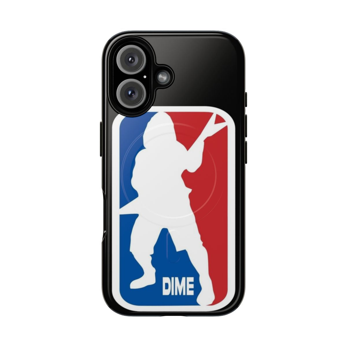 Dime-inspired magnetic tough phone case with heavy metal and music design