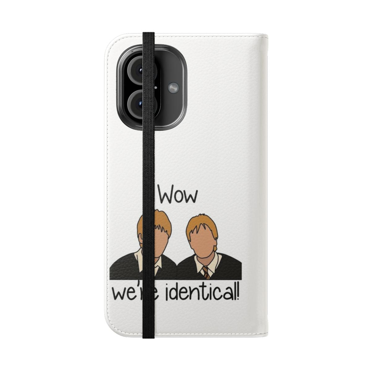 A vibrant phone case featuring the iconic Fred and George Weasley from the Harry Potter series. - Folded Front