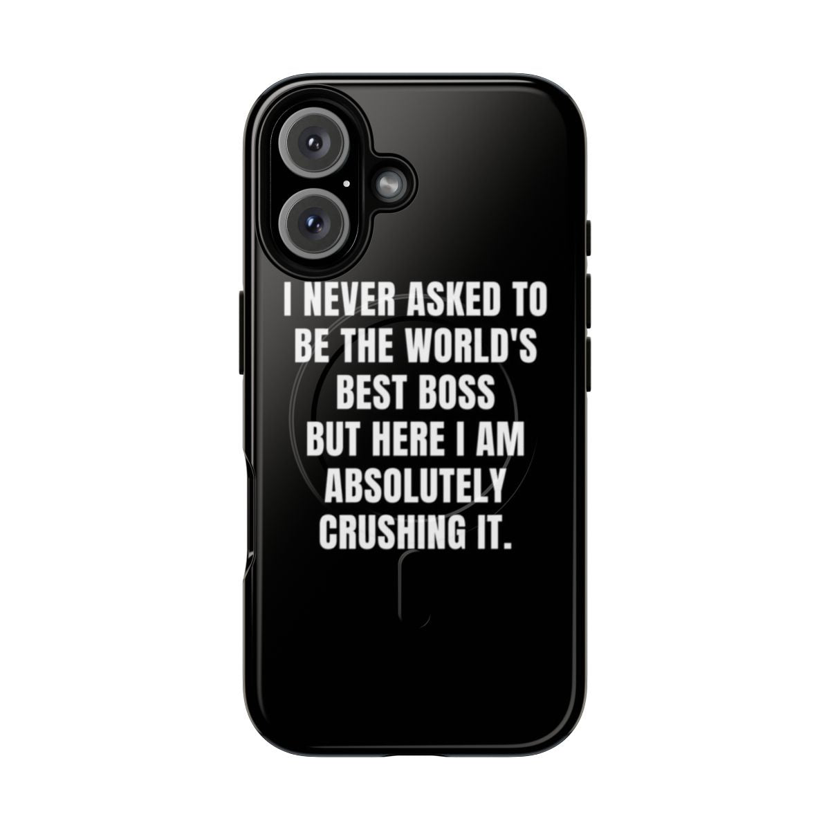 Funny magnetic tough phone case with boss lady and sarcastic office humor quotes