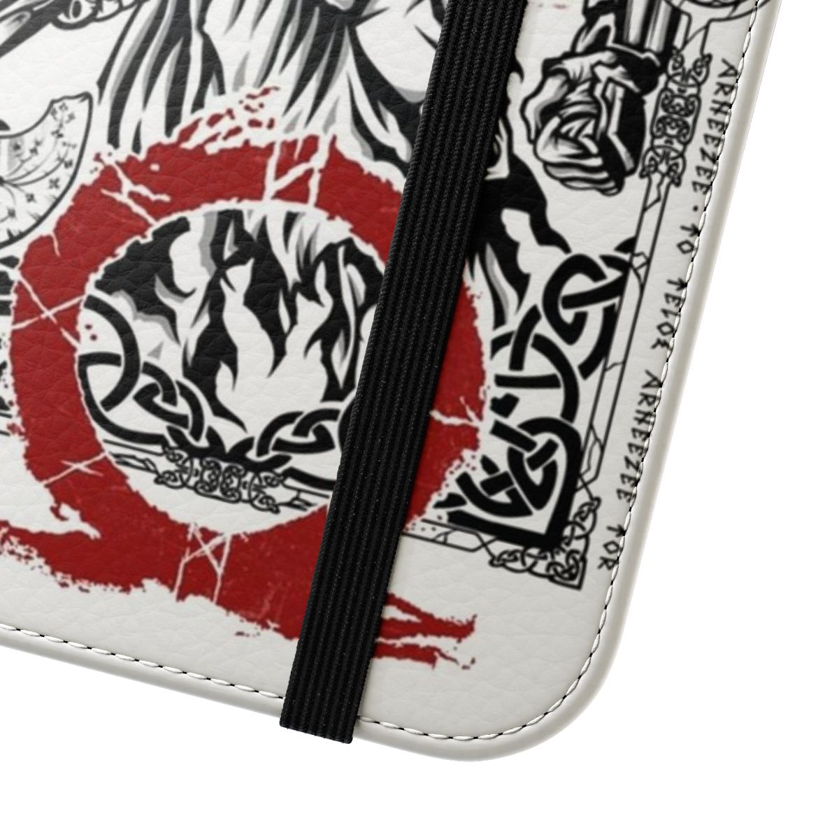 Valhalla-Inspired Gaming Phone Case with God of War Themes - Close Up