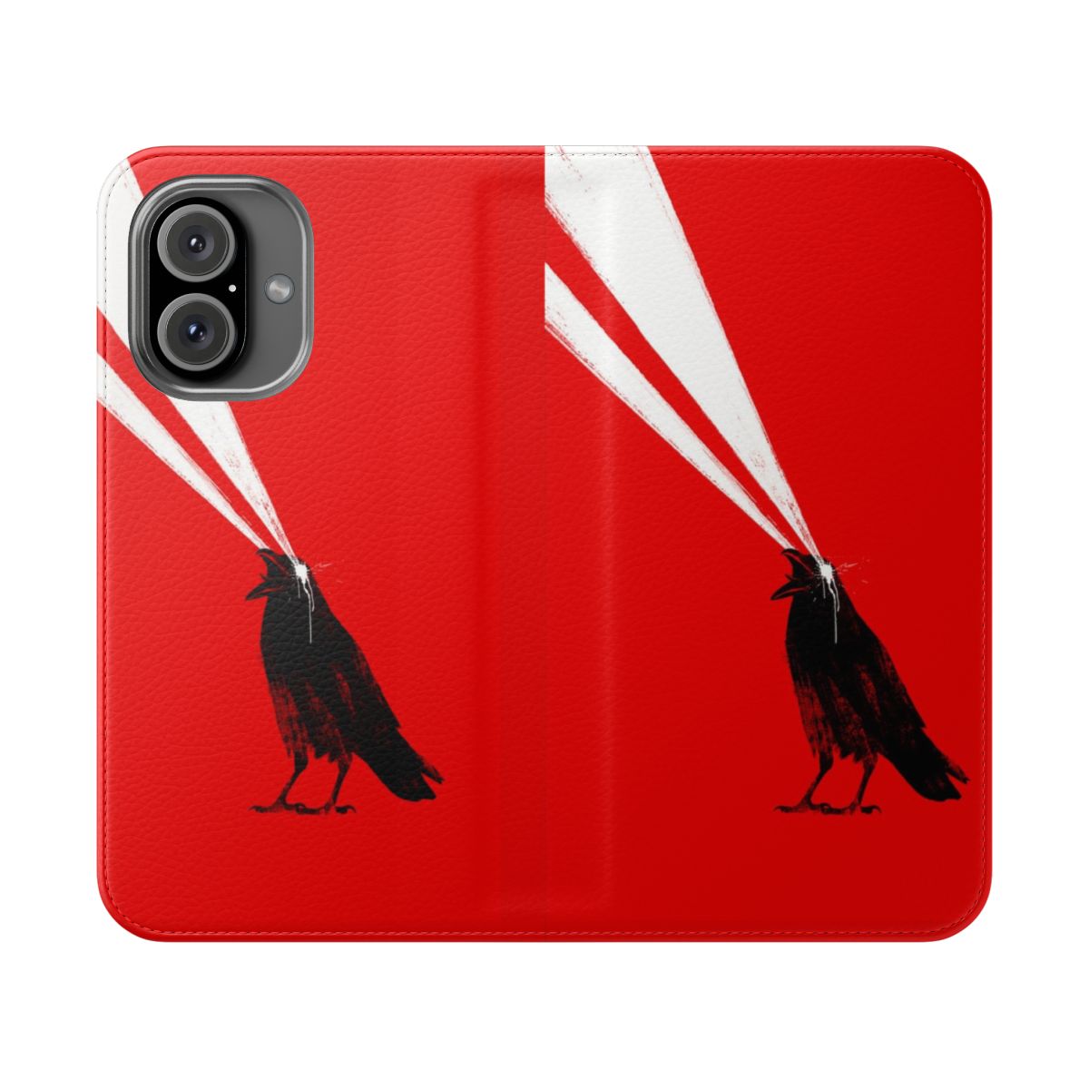 Laser Crow Gothic Phone Case - Spooky Retro Smartphone Cover with Dark Bird Illustration