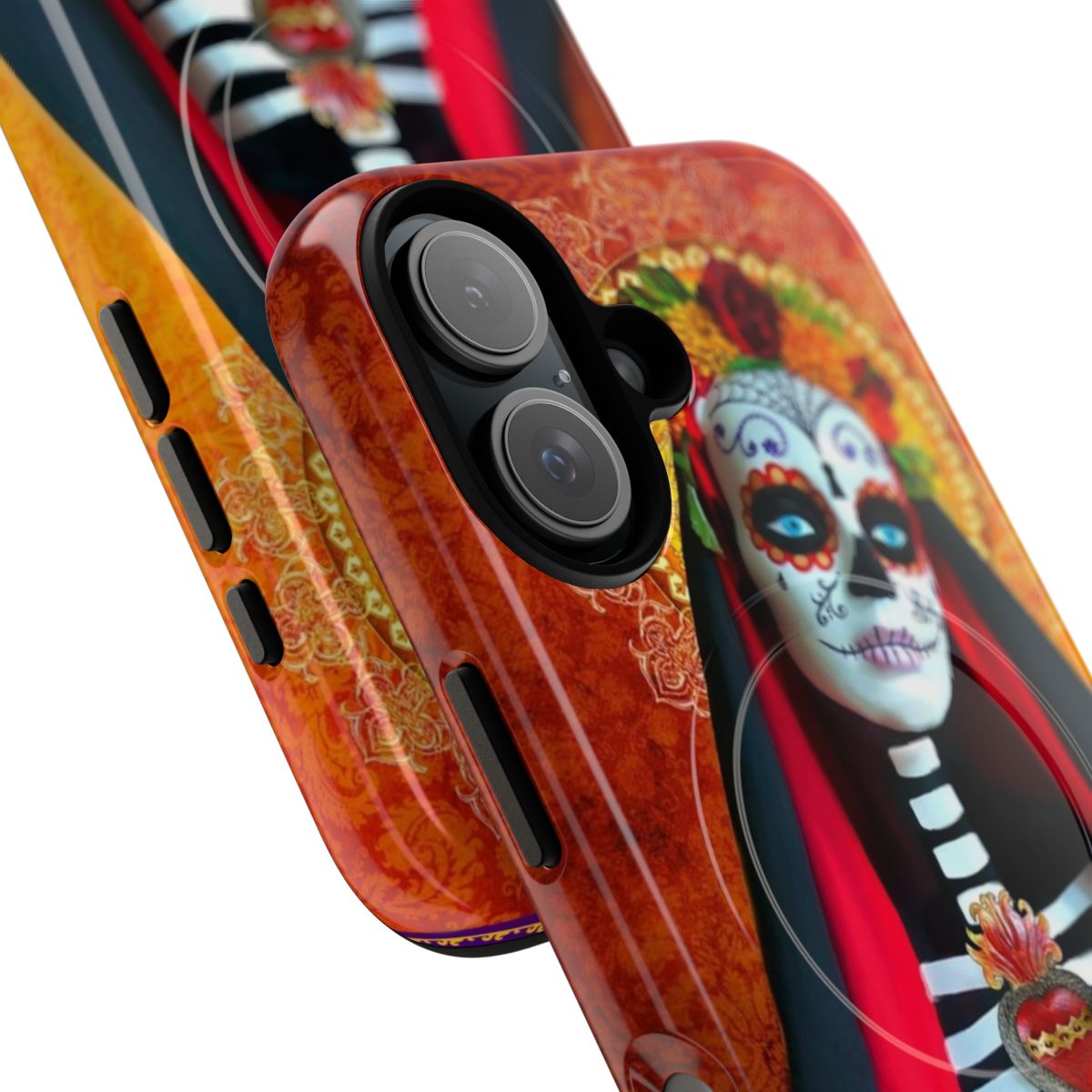 Artistic sugar skull phone case with Mexican cultural elements - Detail