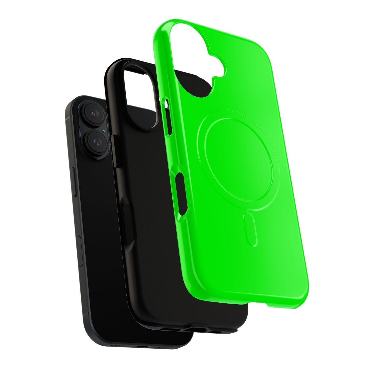 Neon green phone case with sleek, minimalist design - Layers