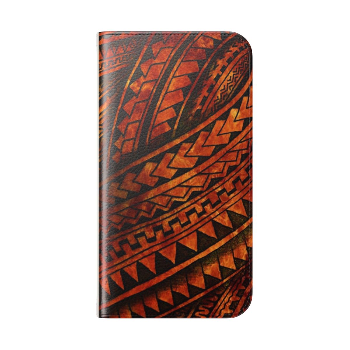 Polynesian-inspired tribal phone case with tropical designs - Folded Back