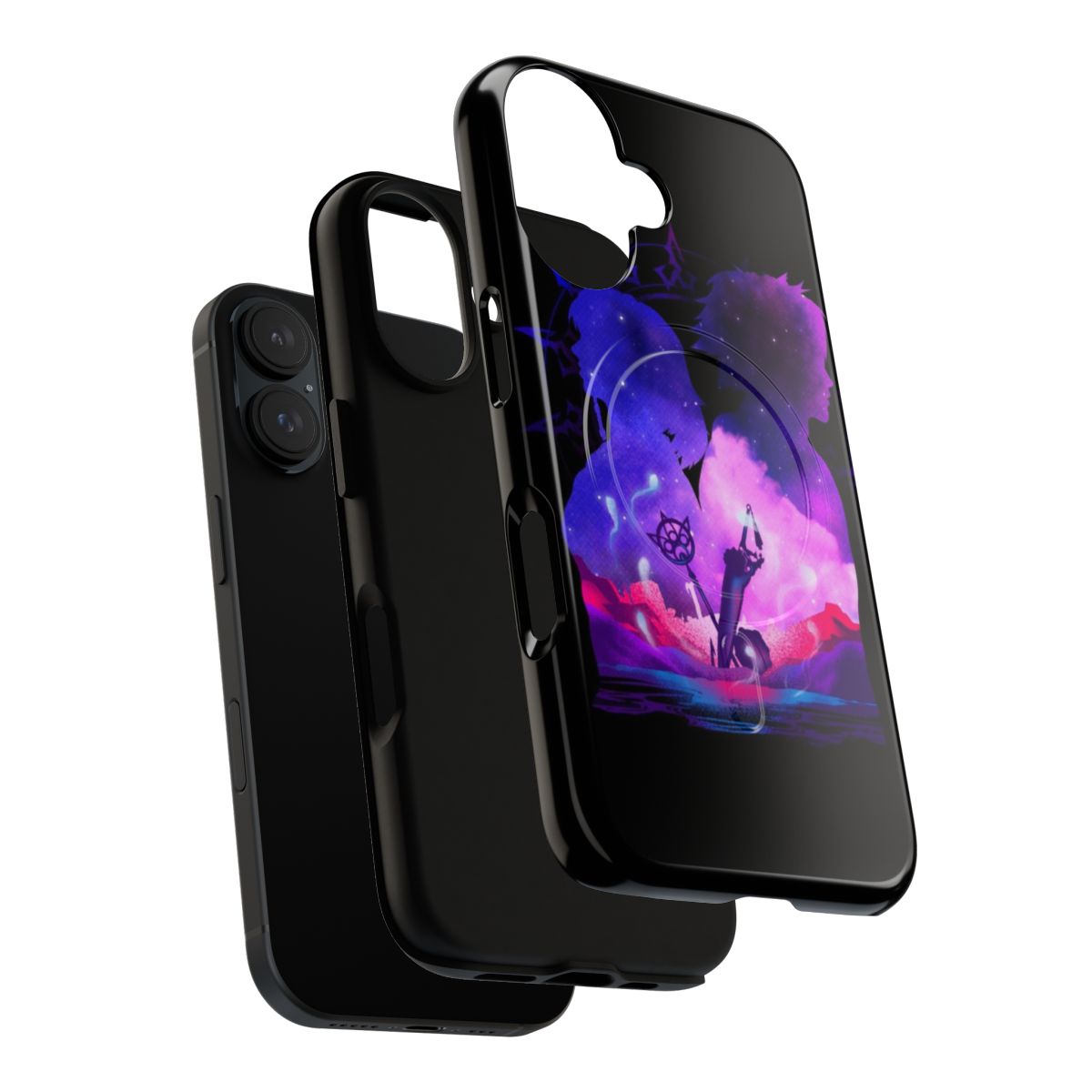 Final Fantasy-themed magnetic phone case with night sky and adventure design - Layers