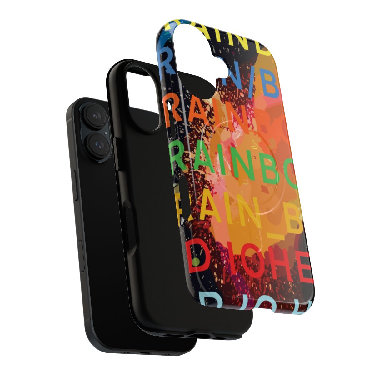 Radiohead-inspired magnetic tough phone case with 80s-style poster design - Layers