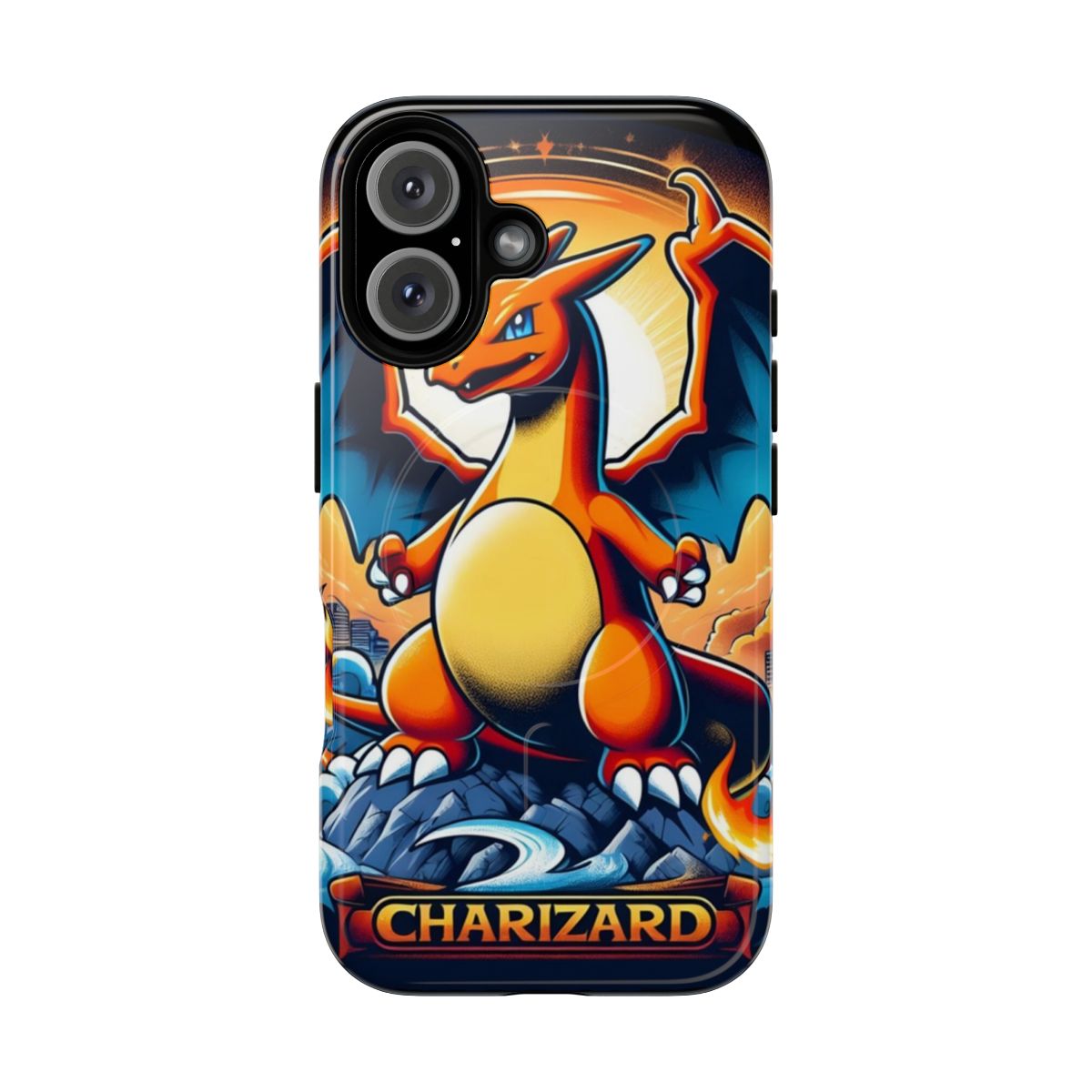 Magnetic tough phone case with Pokemon-inspired design