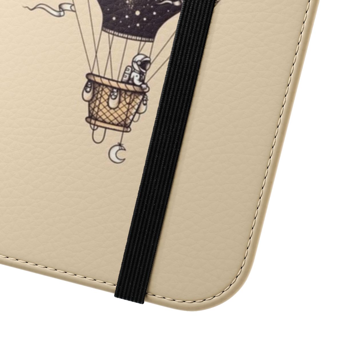 Interstellar journey galaxy phone case with astronauts, planets, and stars - Close Up