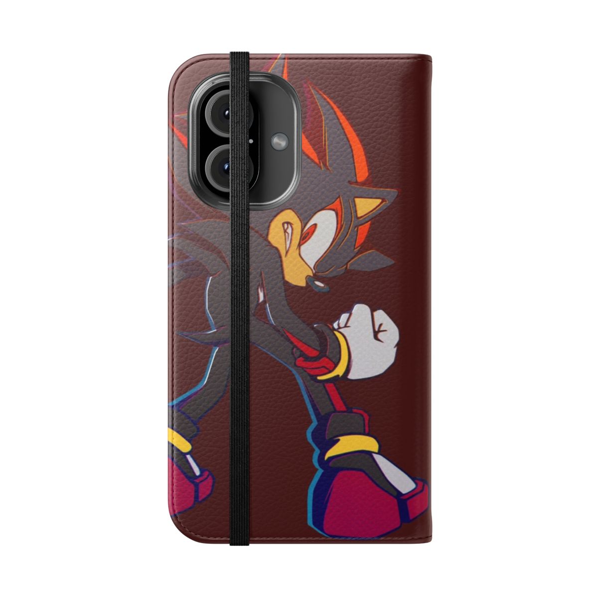 Sonic the Hedgehog inspired flip cover phone case with a sleek, stylish design - Folded Front