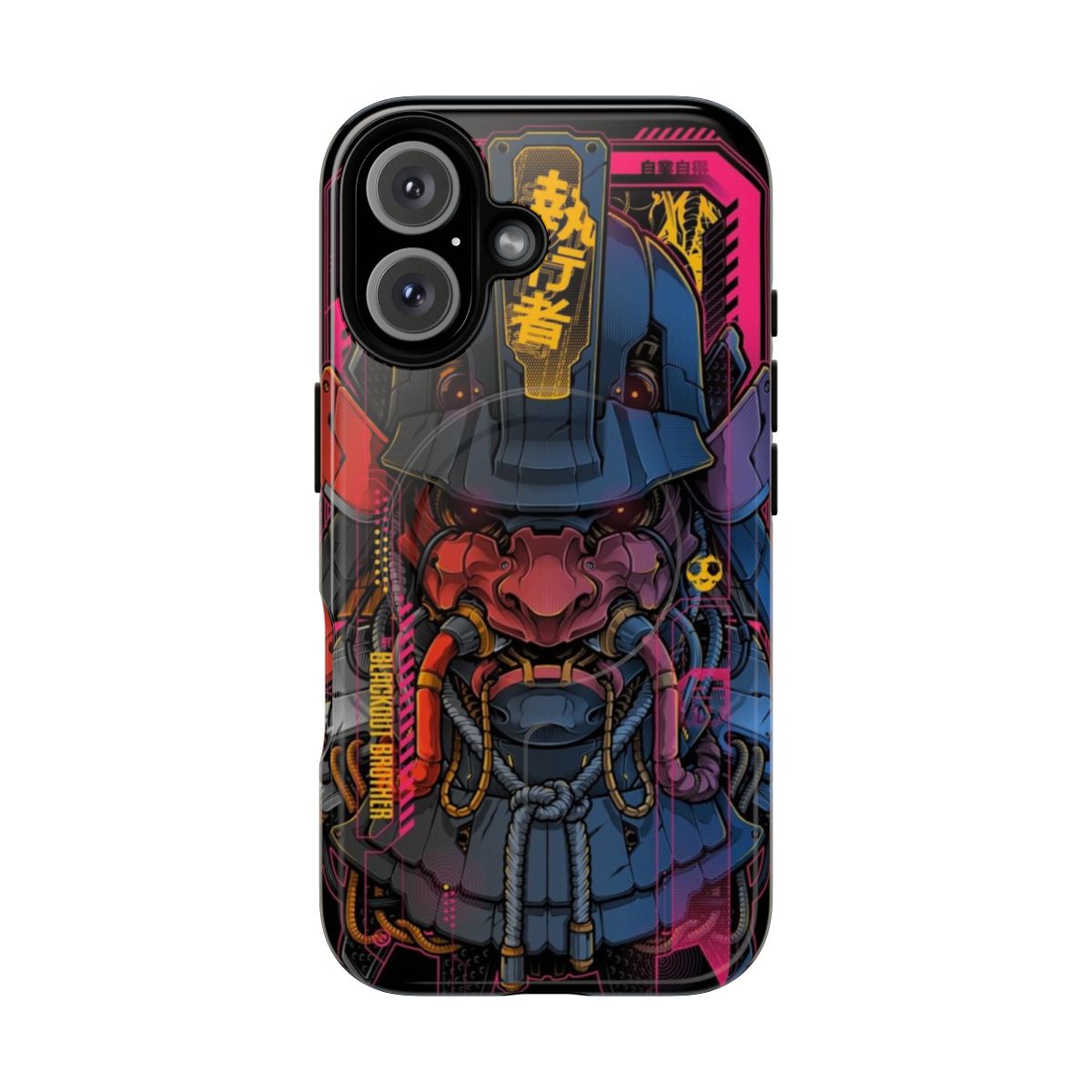 Mecha-inspired Samurai, Oni, and Hannya design on a tough magnetic phone case