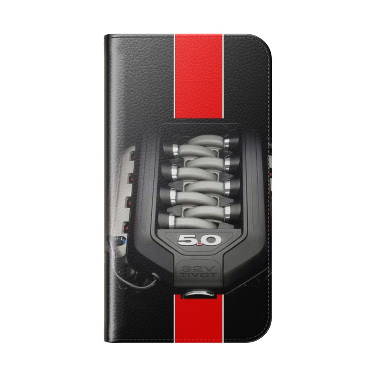 Mustang 5.0 GT themed flip cover phone case for iPhone and Samsung - Folded Back