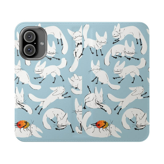 White flip cover phone case with an illustration of a loth cat from Star Wars Rebels