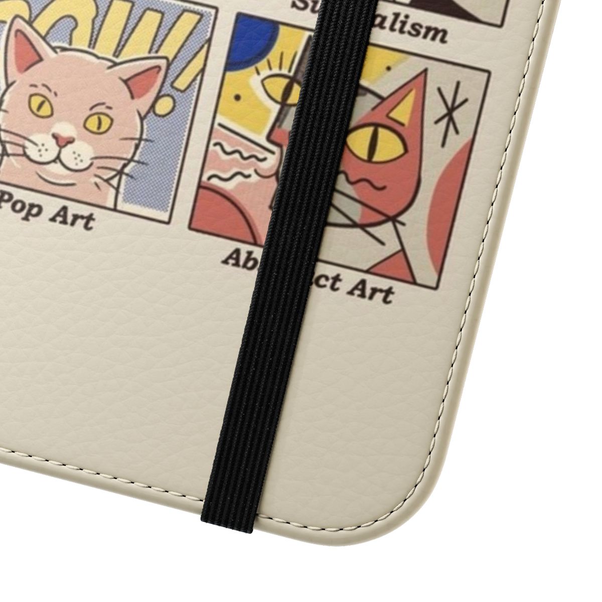 Artistic phone case featuring a cat design inspired by Van Gogh's Starry Night painting - Close Up