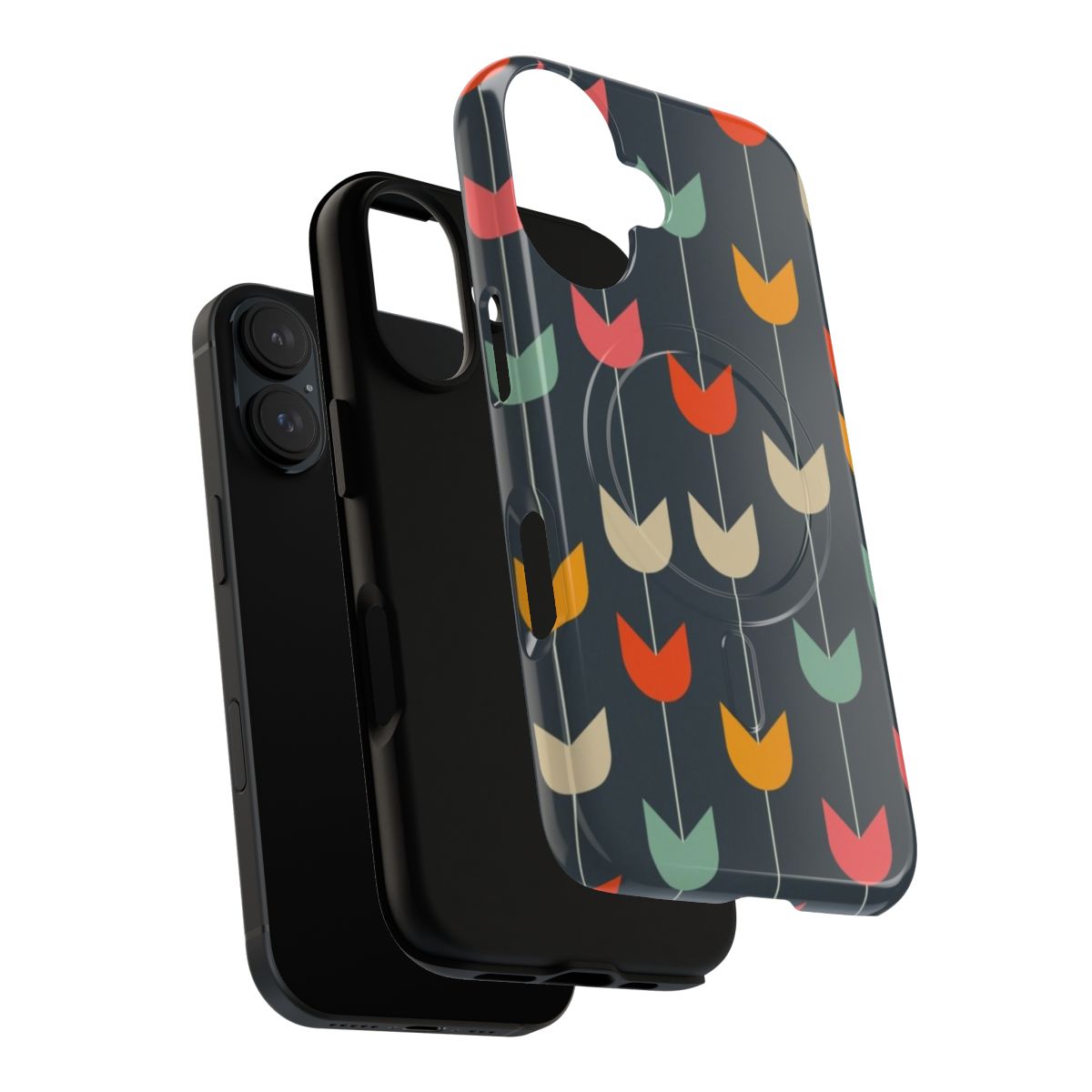 Vibrant tulip flower pattern on a tough magnetic phone case - Layers