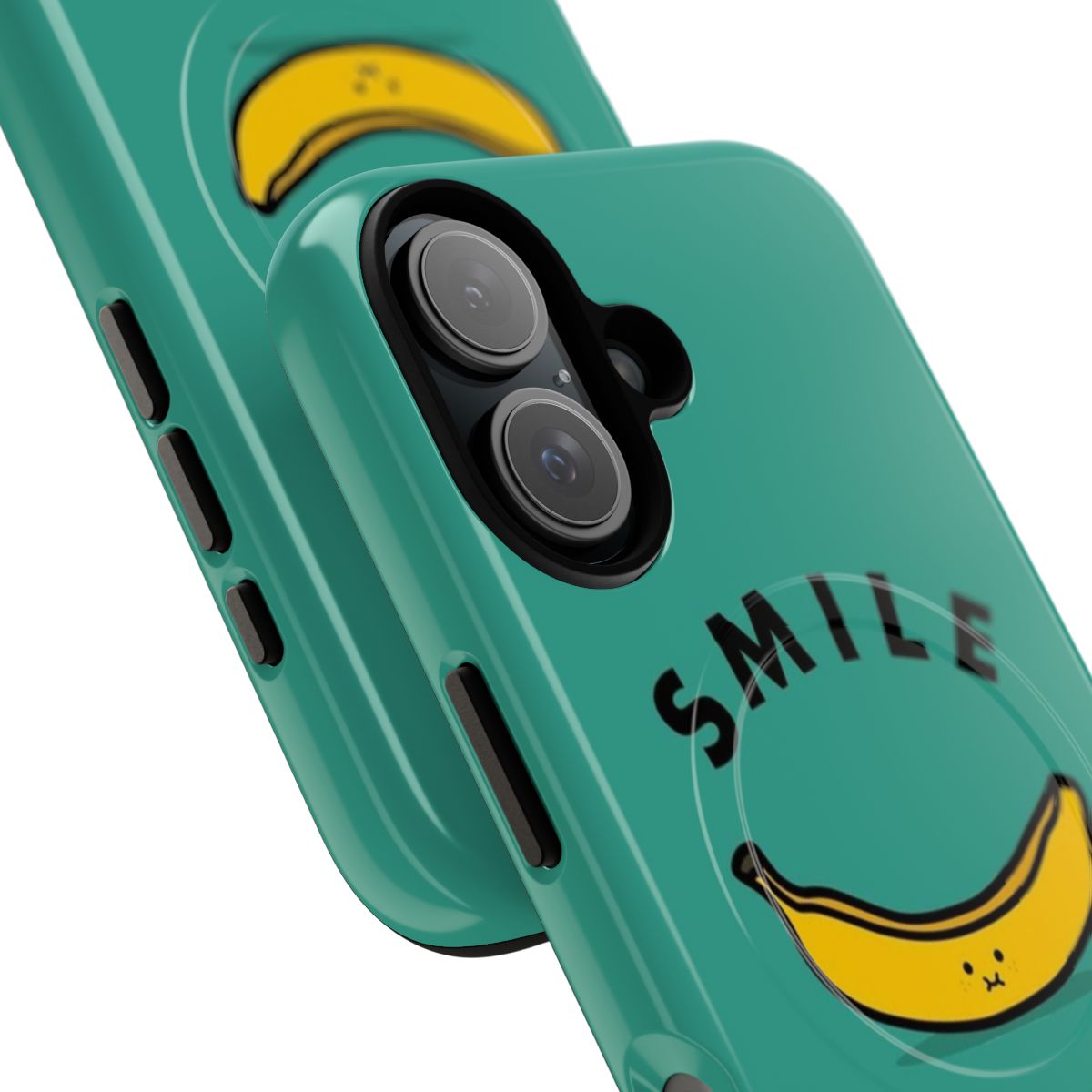 A bright and colorful banana-shaped magnetic tough phone case - Detail