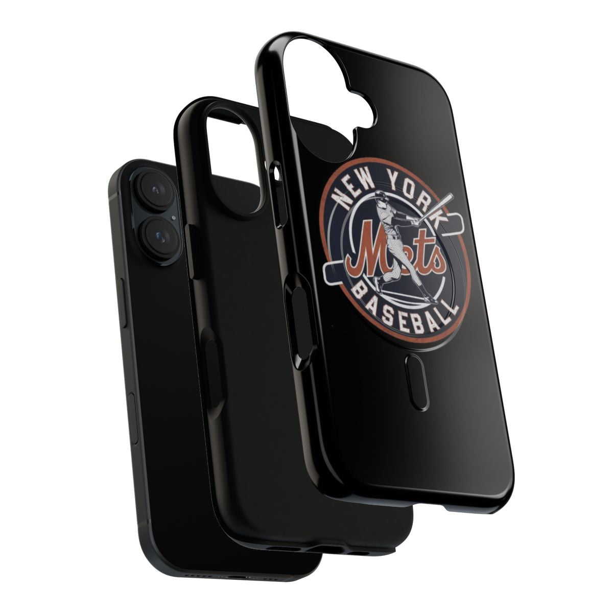 Vintage-style phone case featuring the New York Mets logo and team colors - Layers