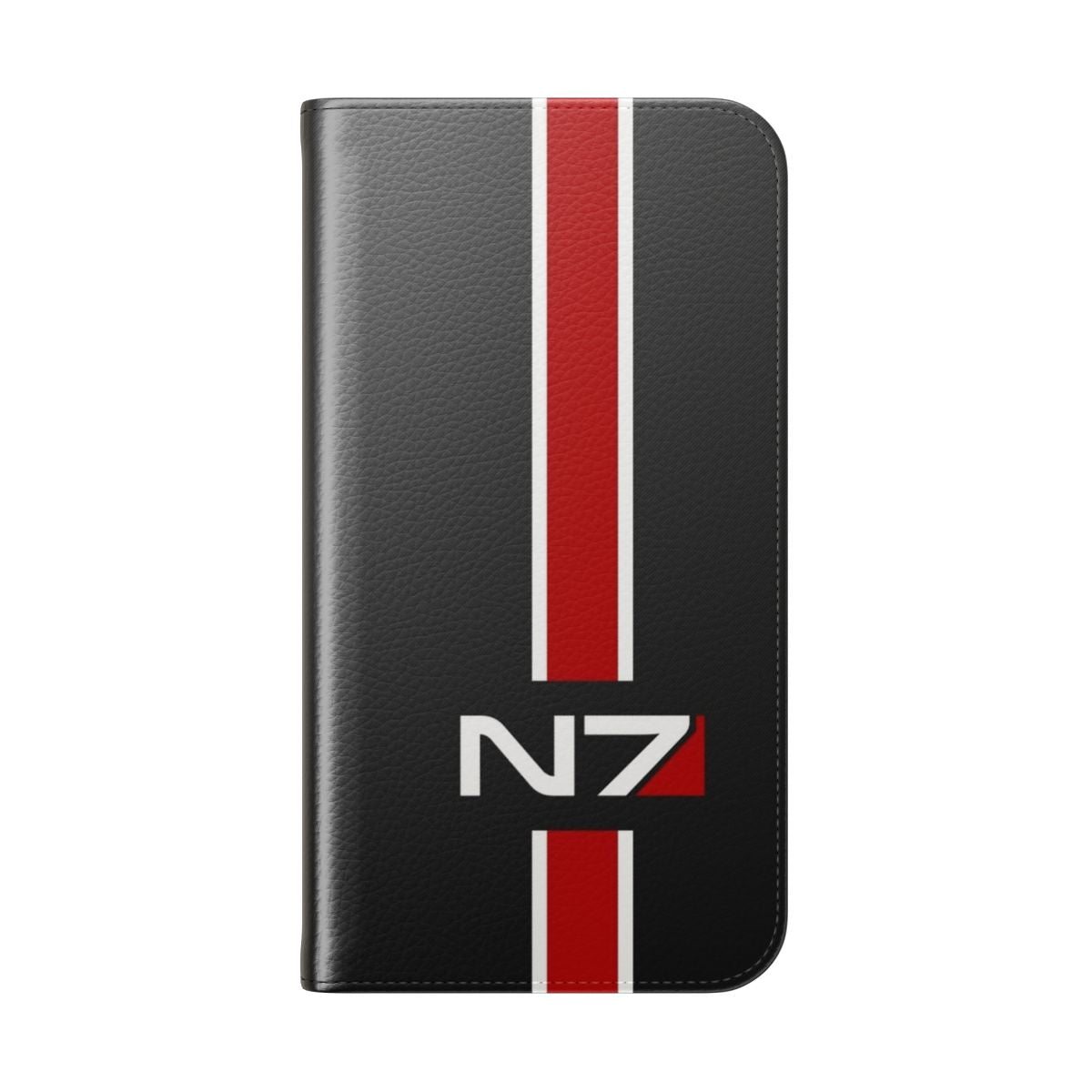 Mass Effect-inspired N7 emblem flip cover phone case - Folded Back