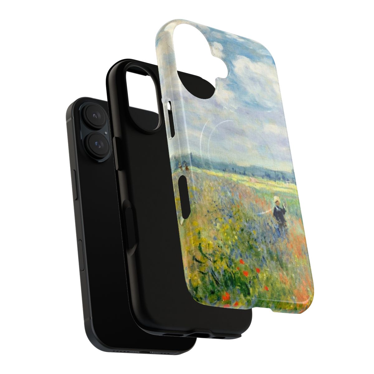 Colorful phone case featuring a painting of a field of poppies by the Impressionist artist Claude Monet. - Layers