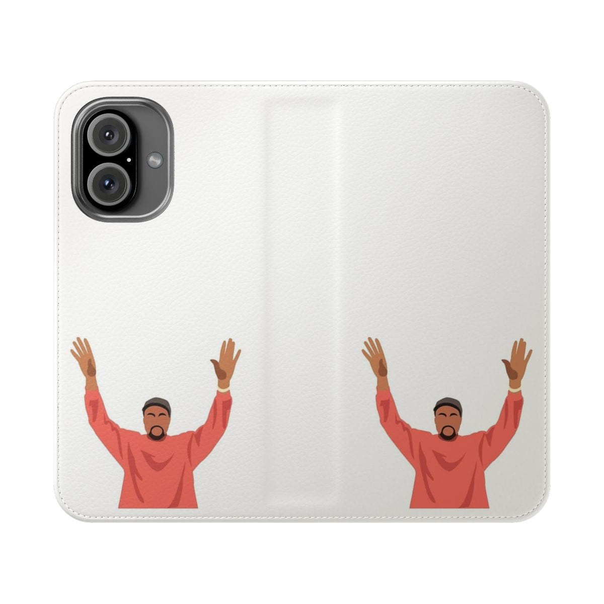 Sleek and protective flip cover phone case featuring a Kanye-inspired design