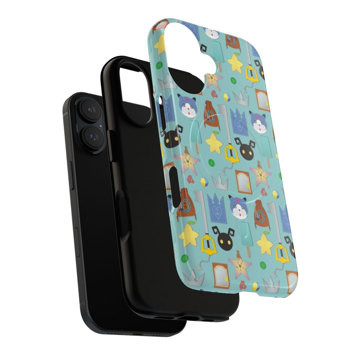 Magnetic phone case featuring popular Kingdom Hearts icons and designs - Layers