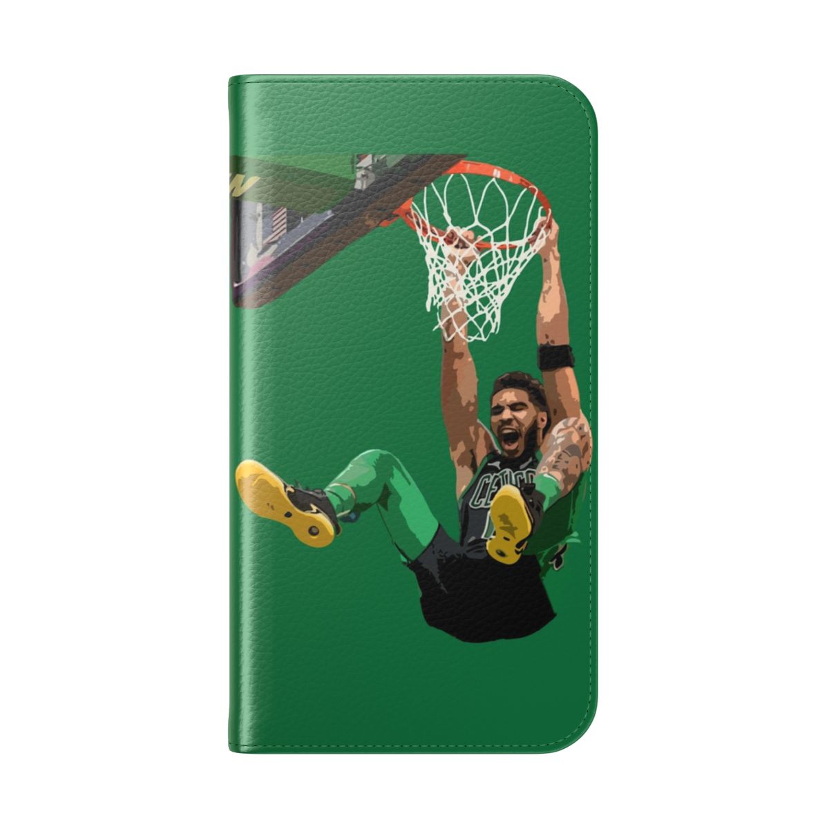 A high-quality phone case featuring an image of NBA player Jayson Tatum of the Boston Celtics. - Folded Back