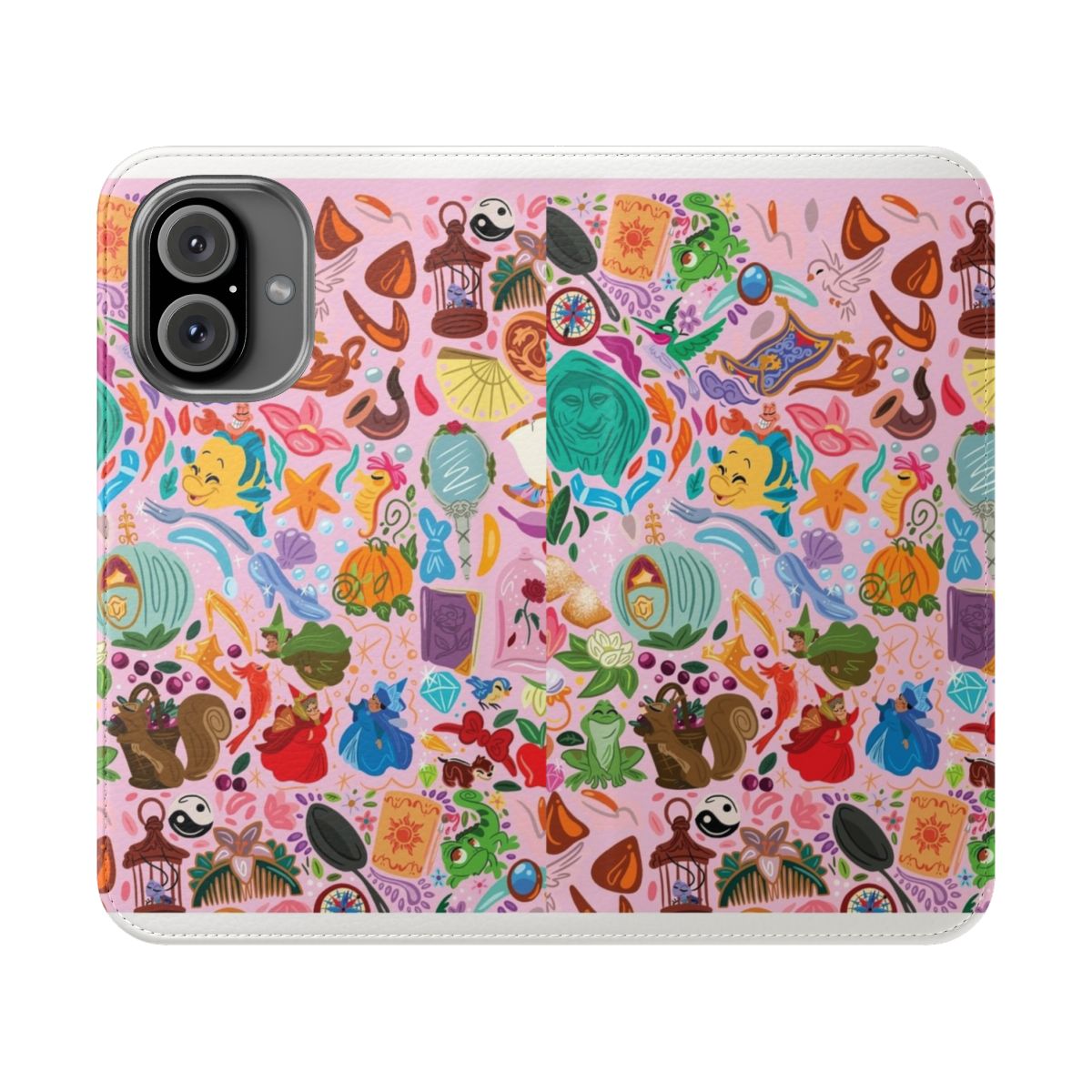 Magical princess-themed flip cover phone case with enchanting design