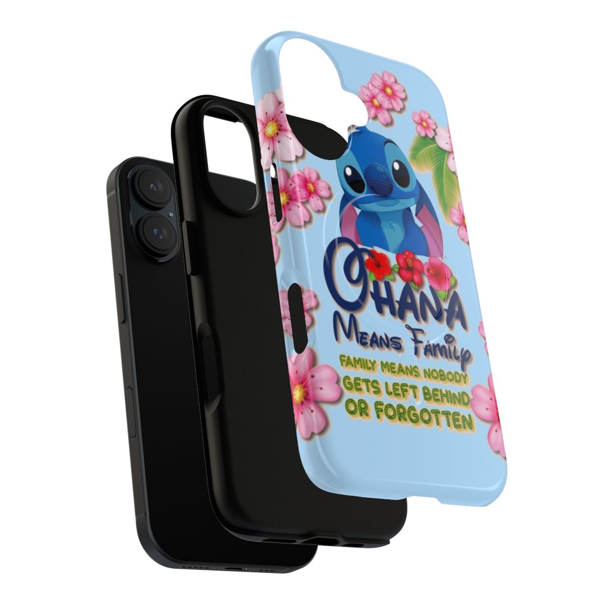 Colorful and durable phone case featuring the beloved characters Lilo and Stitch from the Disney animated film. - Layers