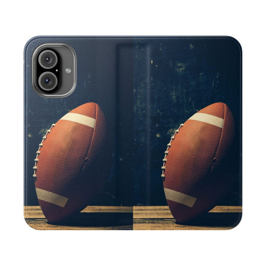 American football design phone case with ball graphic