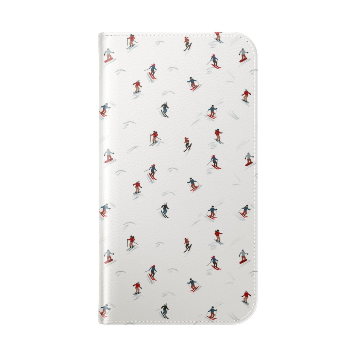 Colorful phone case cover with a winter ski pattern design - Folded Back