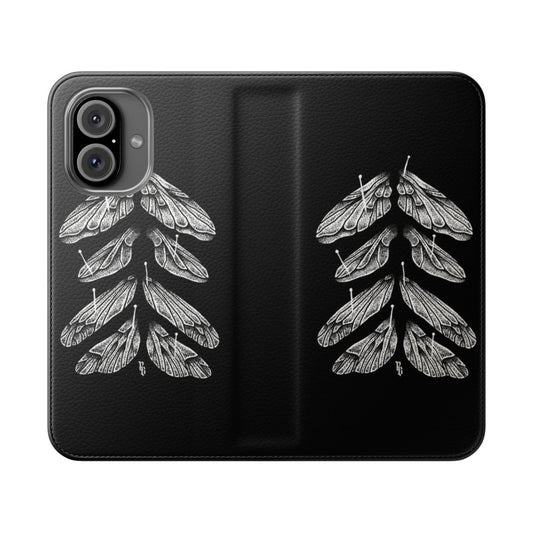 Mystical wings flip cover phone case with occult and fantasy design