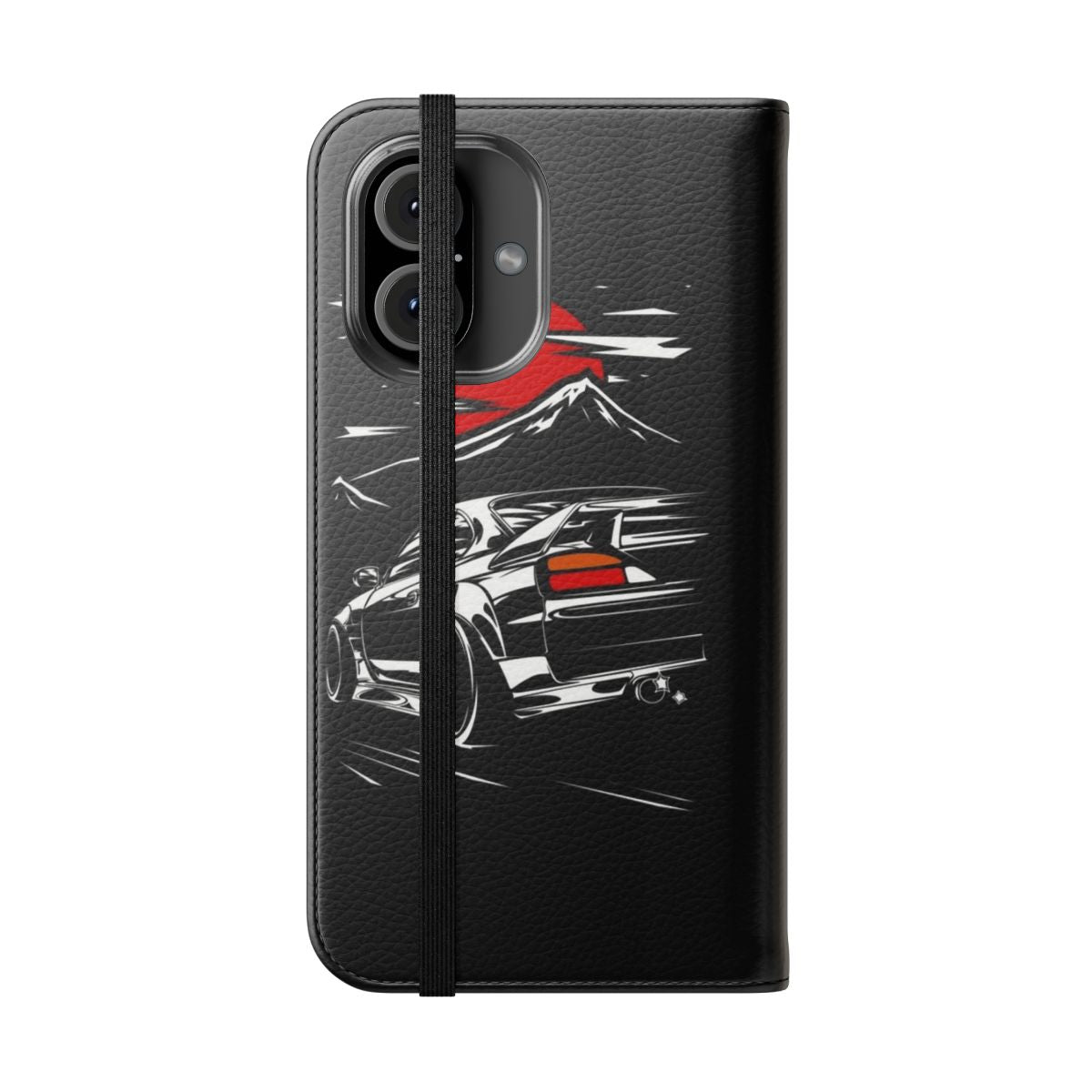 Nissan Silvia S15 inspired flip cover phone case - Folded Front