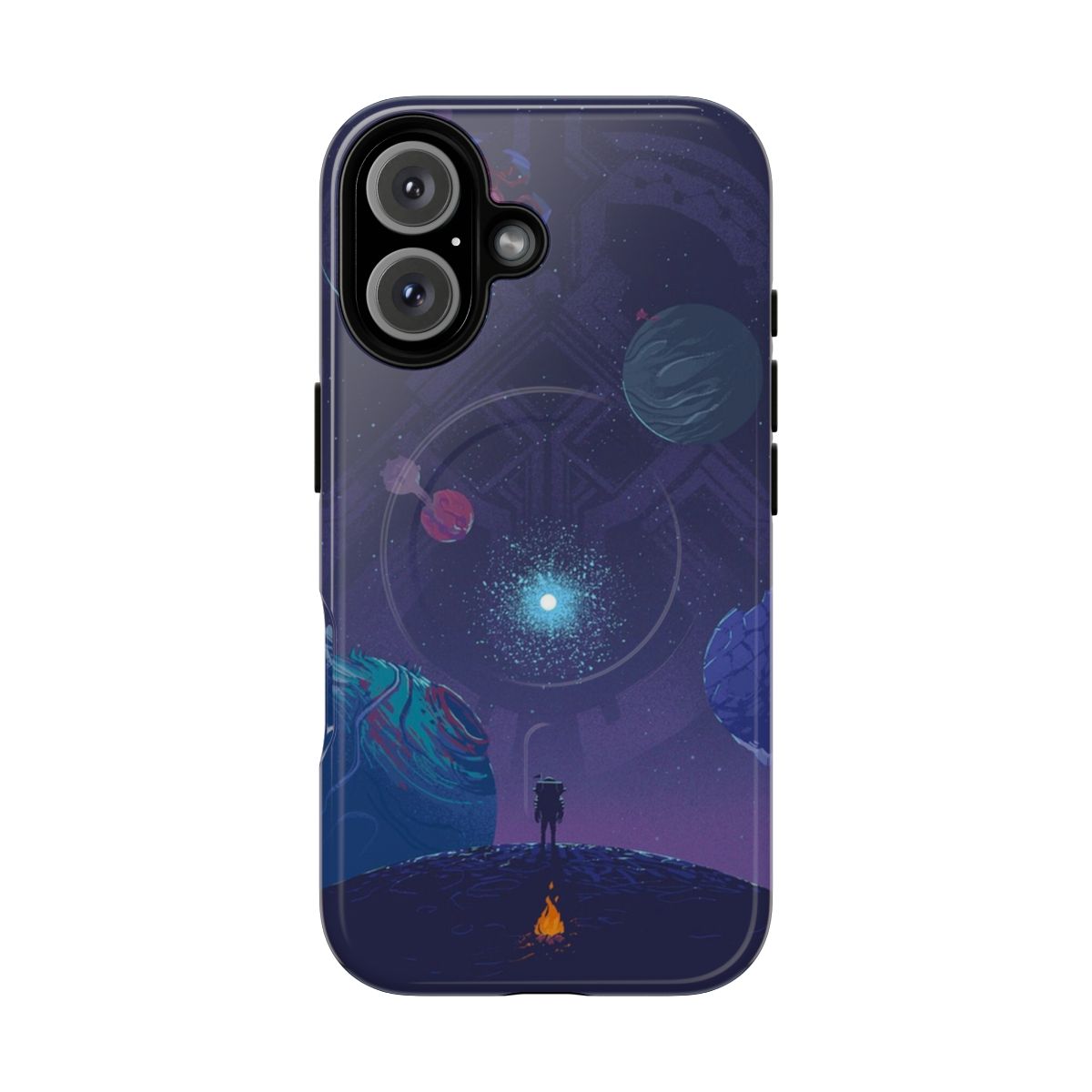 Outer Wilds-inspired magnetic tough phone case with space-themed design