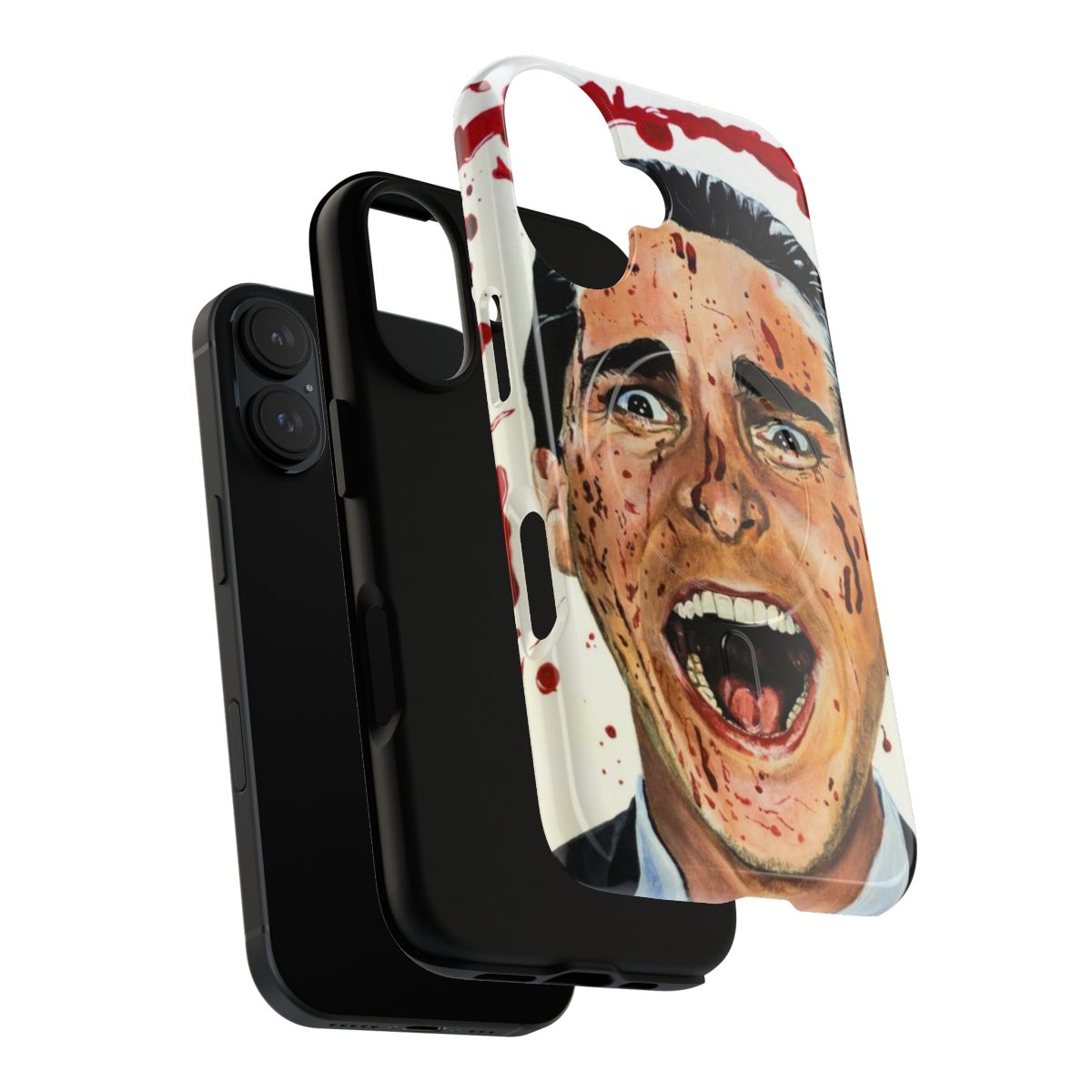 Stylized phone case featuring the iconic character from the film American Psycho - Layers