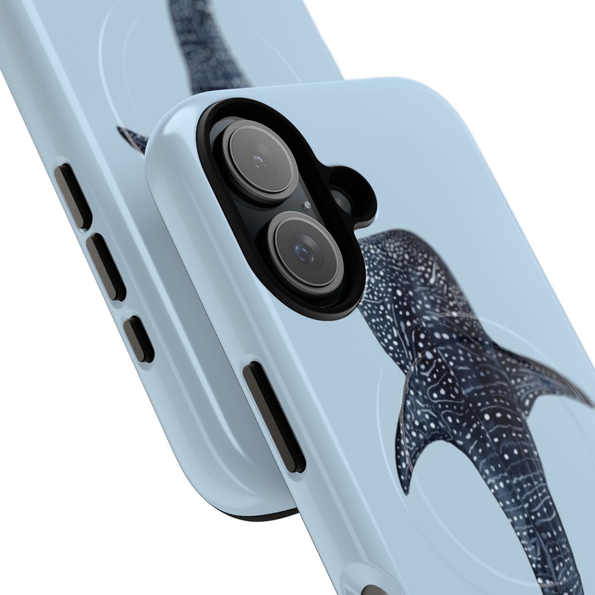 Magnetic tough phone case with a high-quality printed whale shark design. - Detail