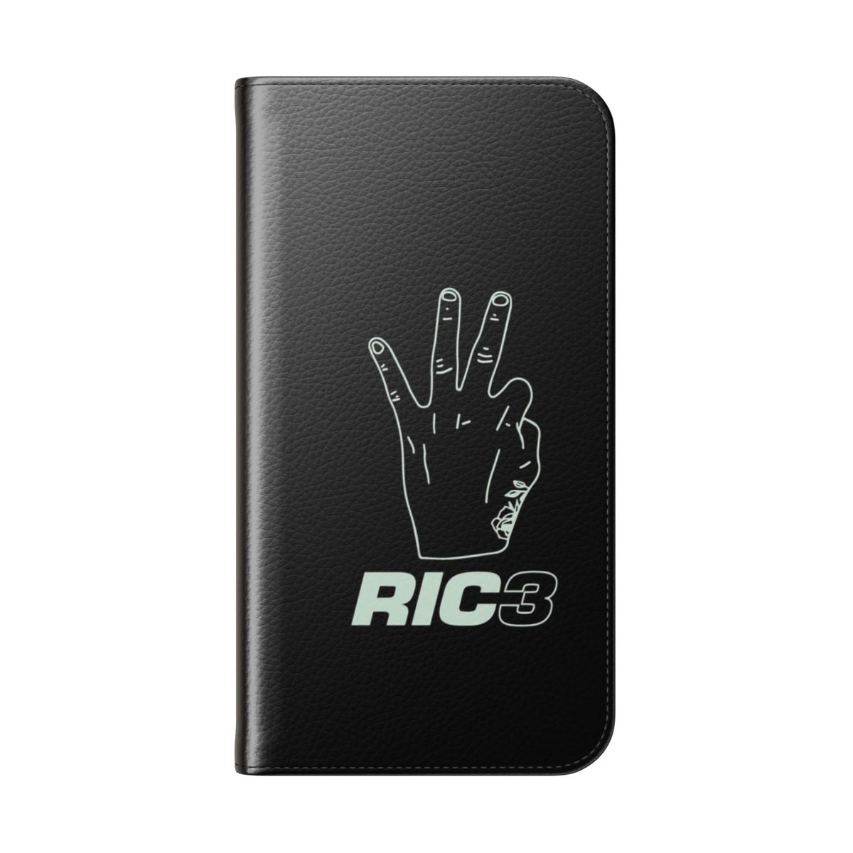 A stylish and durable flip cover phone case featuring the iconic Daniel Ricciardo design for Formula 1 enthusiasts. - Folded Back