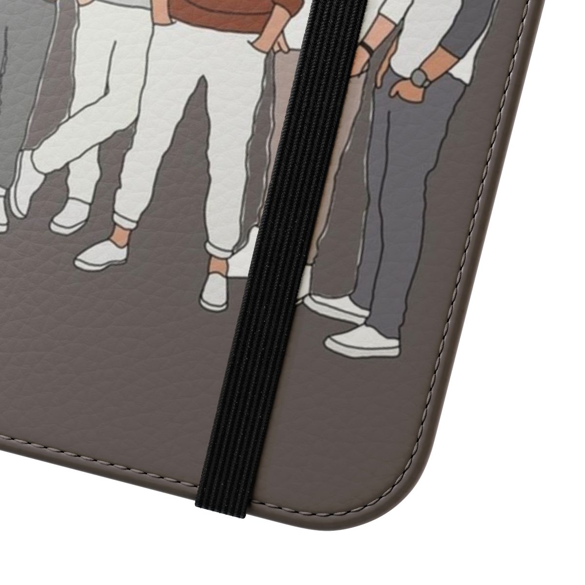 A stylish flip cover phone case featuring the One Direction band logo and design. - Close Up