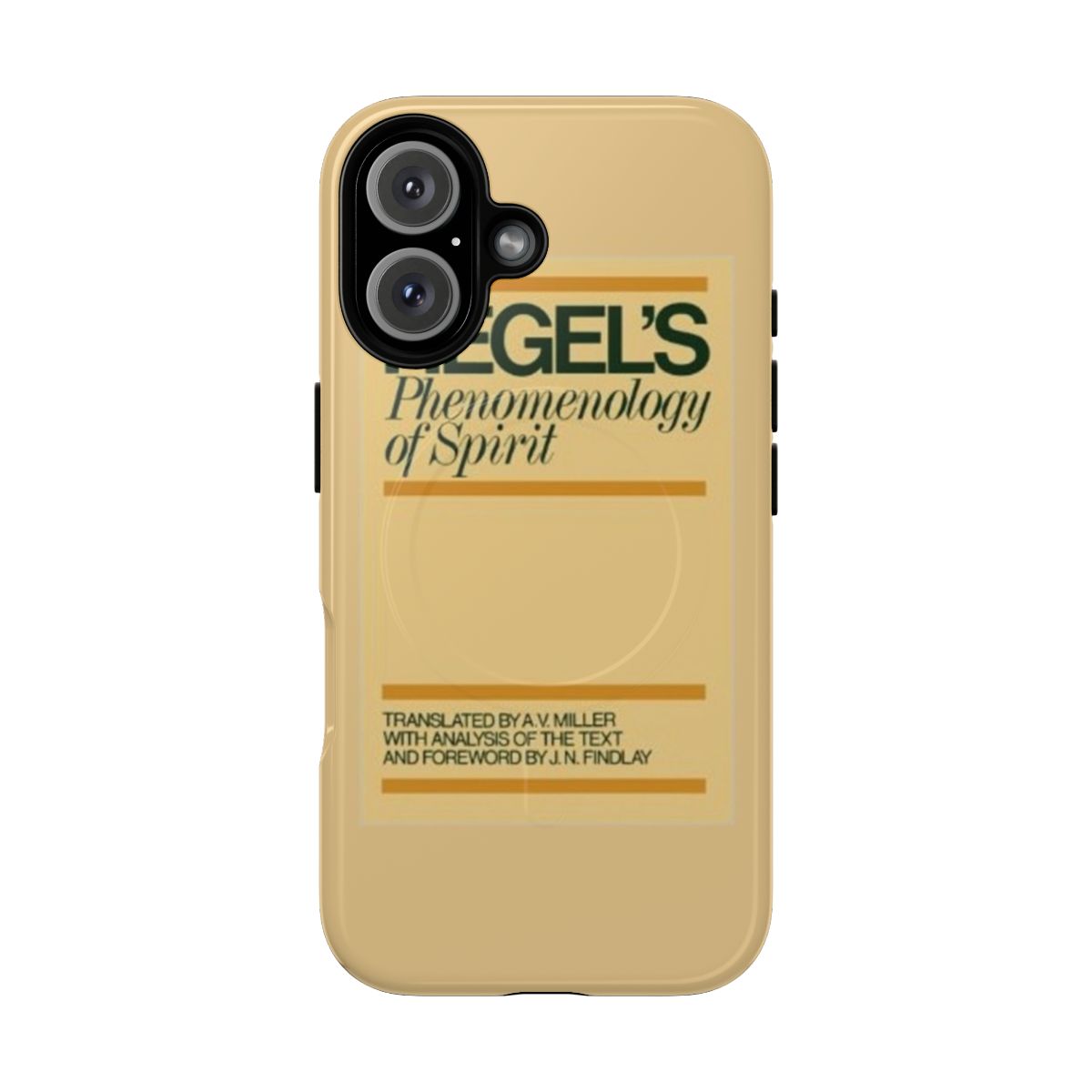 Magnetic tough phone case featuring the title "Phenomenology of Spirit" by philosopher Hegel.