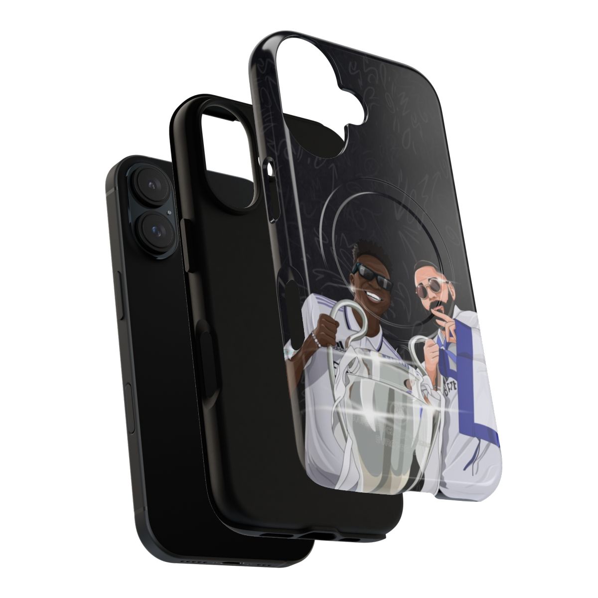 Real Madrid inspired magnetic phone case featuring Vini Jr and Karim Benzema - Layers