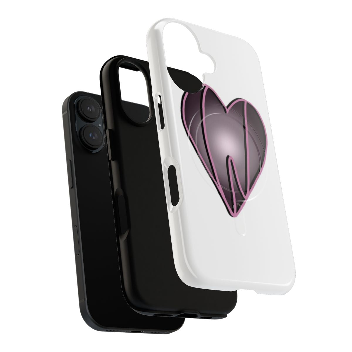 Minimalist heart-shaped phone case in a soft pink color - Layers