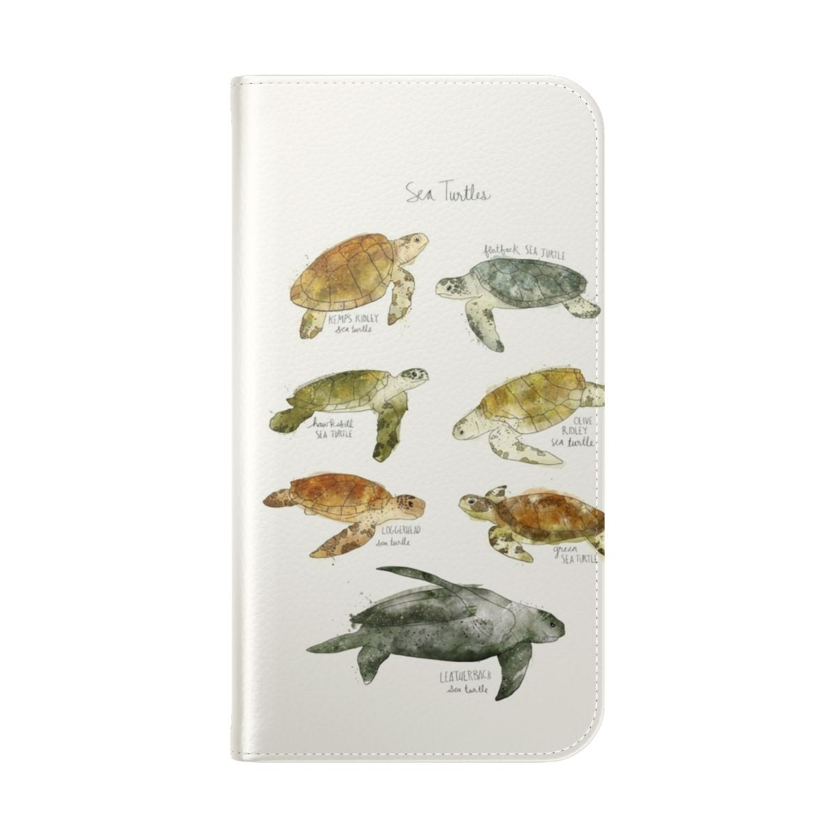 Image of a vibrant sea turtle phone case cover - Folded Back