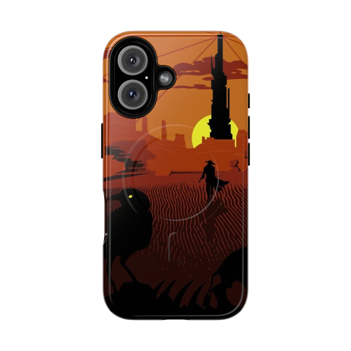 Magnetic phone case with dark fantasy artwork inspired by Stephen King's The Dark Tower series